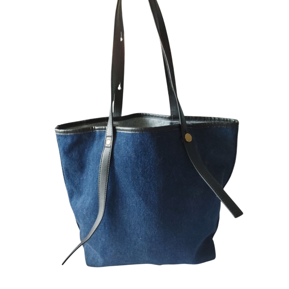 See By Chloe Denim Floral Embroidery Shoulder Tote Bag - Picture 2 of 16